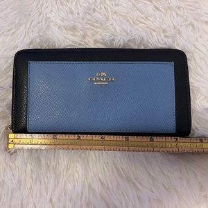 Coach Leather Wallet, Navy Blue